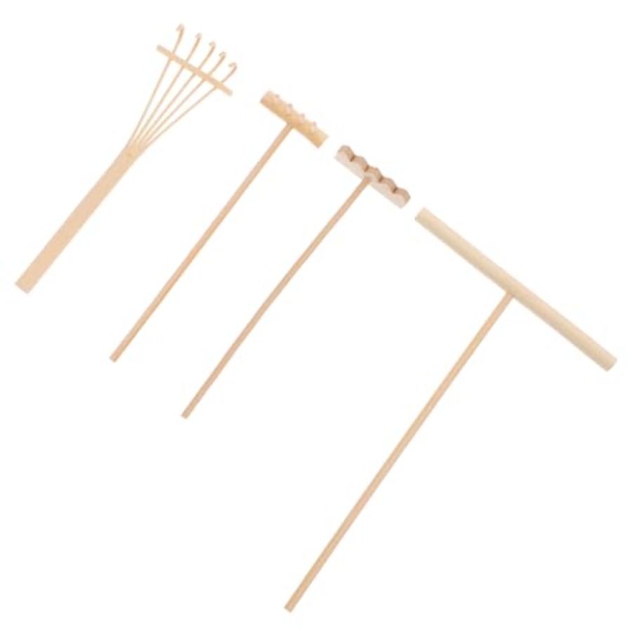 Bonsai Zen Garden Set - Bamboo Mini Rake Set 4 Pcs