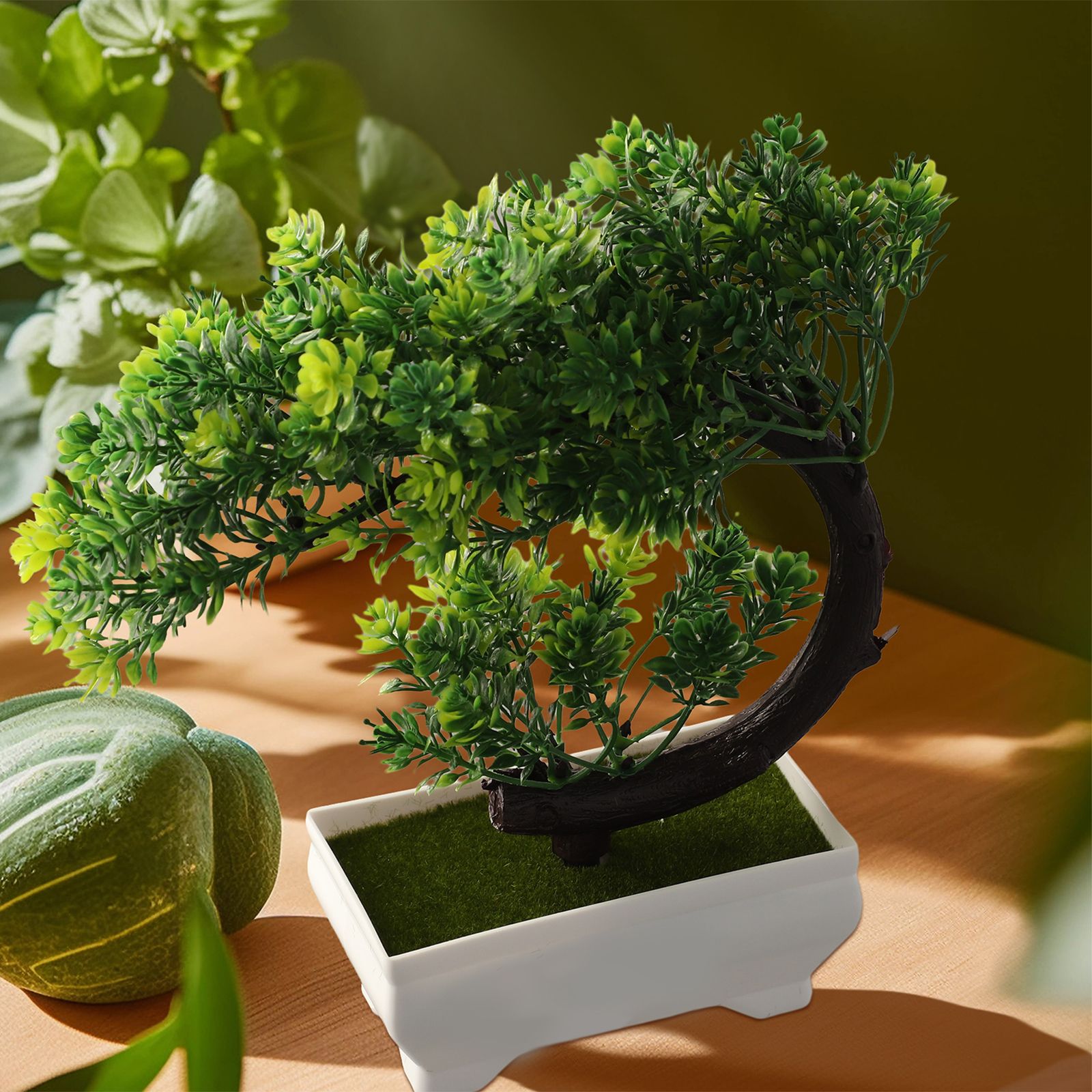 Bonsai Garden For Desk - Plastic potted bonsai ornament for indoor