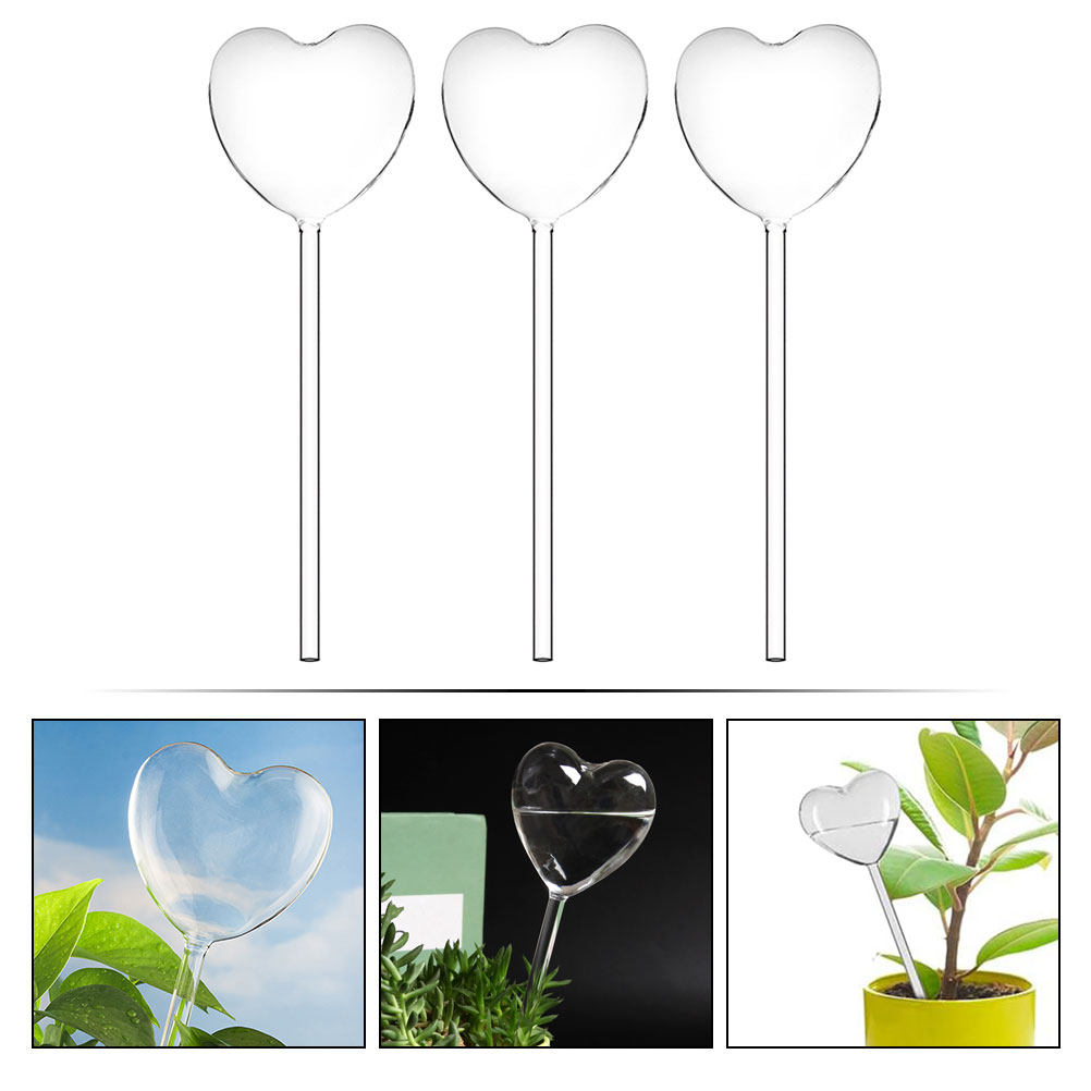 3Pcs Heart Shaped Glass Self W - đánh giá và giá Bonsai Garden Plants