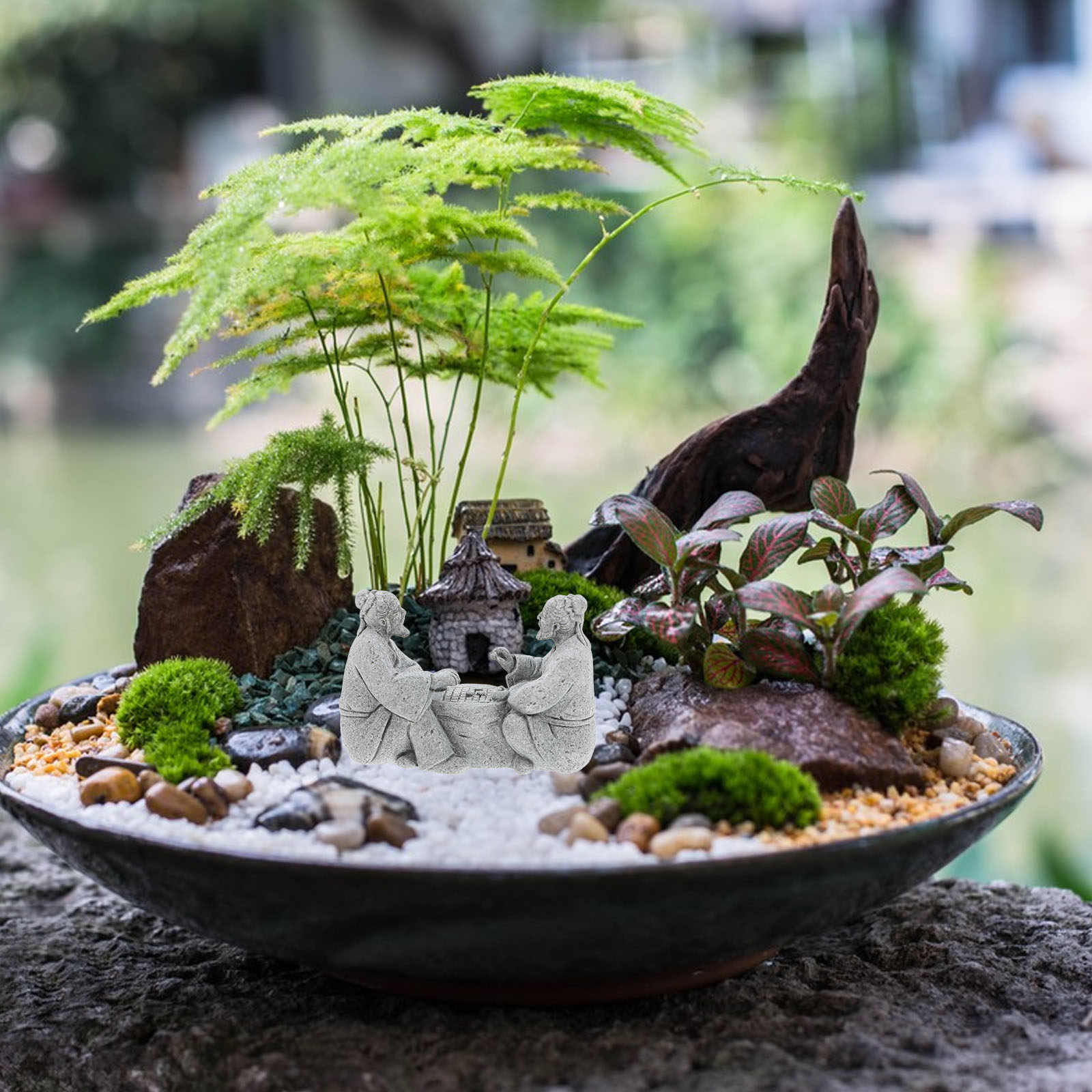 2Pcs Miniature Stone Table Che - đánh giá và giá Bonsai Zen Garden Set