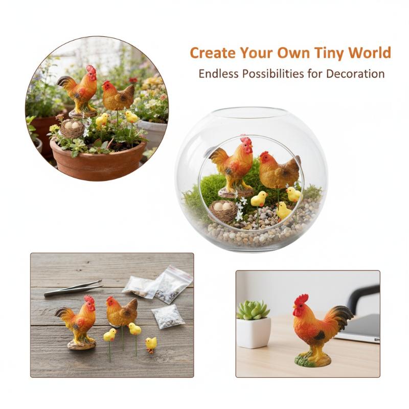4/5PCS Mini Resin Chicken Fami - đánh giá và giá Bonsai Garden For Desk