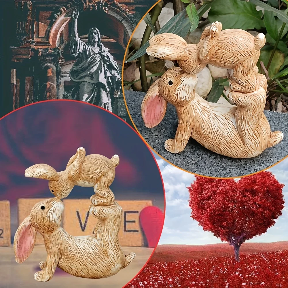 Garden Resin Kissing Bunny Sta - đánh giá và giá Bonsai Garden For Desk