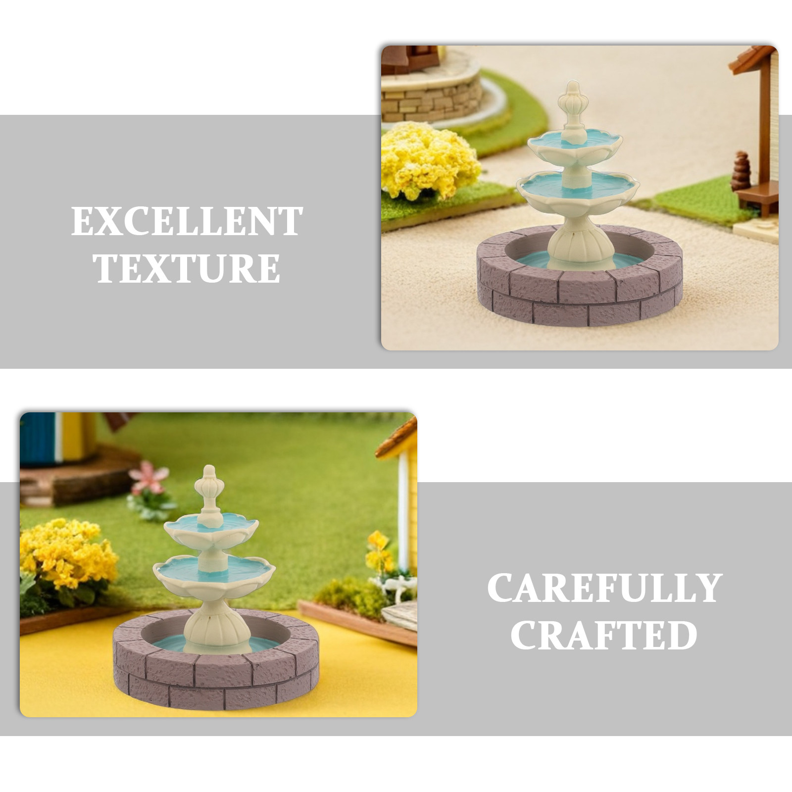 2Pcs Mini Resin Fountain Decor - đánh giá và giá Bonsai Garden For Desk