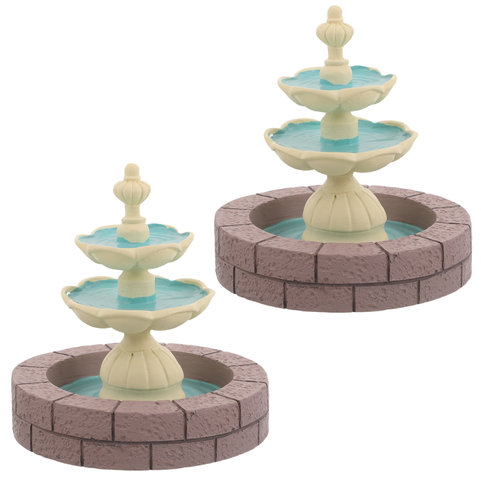 2Pcs Mini Resin Fountain Decor - đánh giá và giá Bonsai Garden For Desk